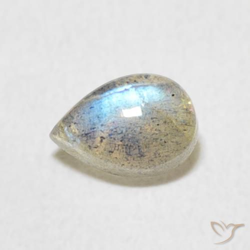 0.58ct Naturel Multicolore Labradorite, En forme de poire, Translucide