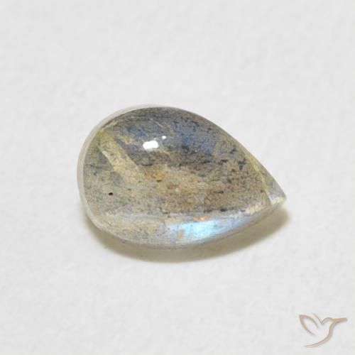 Labradorite Multicolore naturelle En forme de poire, 0.58 ct, Translucide