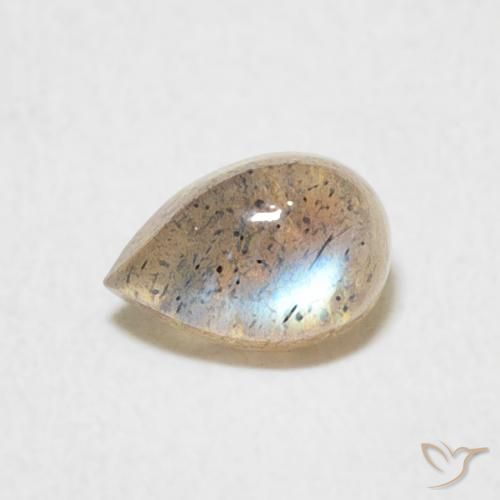 0.53ct Naturel Multicolore Labradorite, En forme de poire, Translucide
