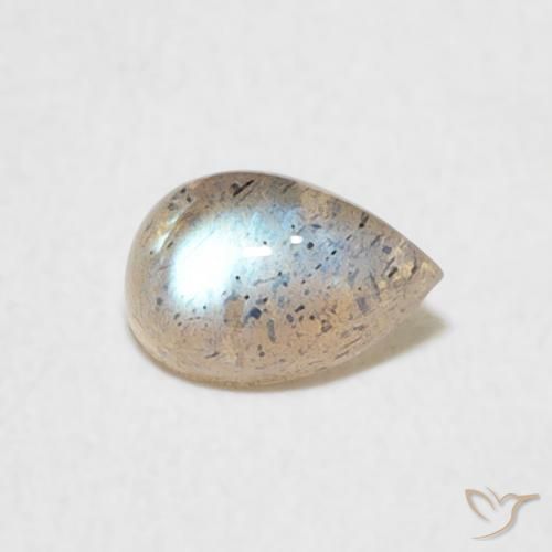 Labradorite Multicolore naturelle En forme de poire, 0.53 ct, Translucide