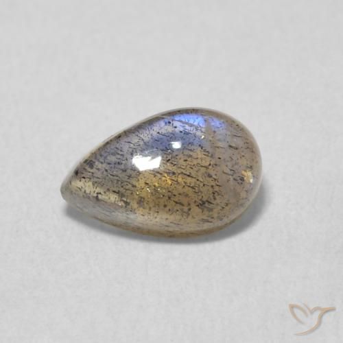 0.58ct Naturel Multicolore Labradorite, En forme de poire, Translucide