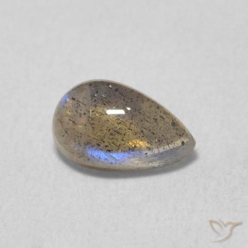Labradorite Multicolore naturelle En forme de poire, 0.58 ct, Translucide