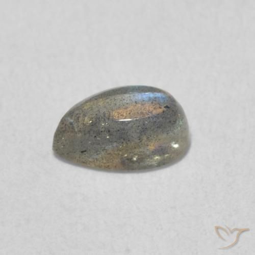 Labradorite Multicolore naturelle En forme de poire, 0.50 ct, Translucide