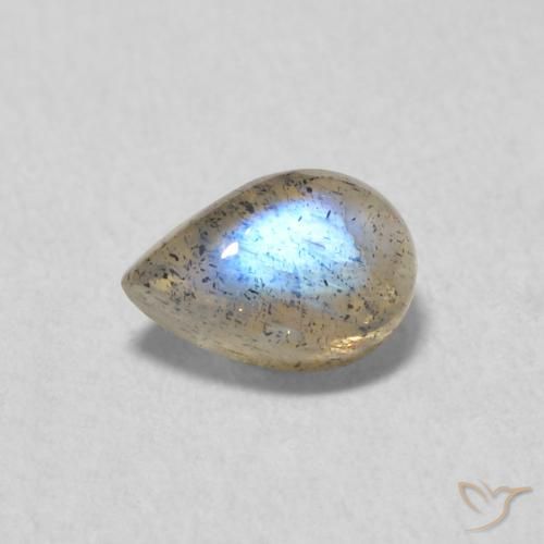 0.60ct Naturel Multicolore Labradorite, En forme de poire, Translucide