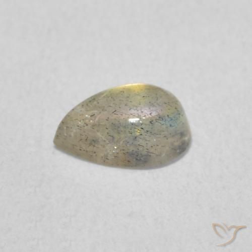 Labradorite Multicolore naturelle En forme de poire, 0.46 ct, Translucide