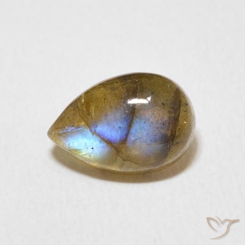 1.75ct Naturel Multicolore Labradorite, En forme de poire, Translucide