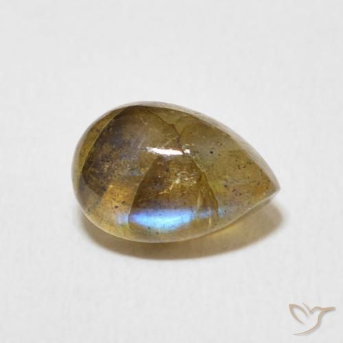 Labradorite Multicolore naturelle En forme de poire, 1.75 ct, Translucide
