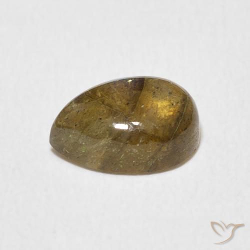 Labradorite Multicolore naturelle En forme de poire, 1.75 ct, Translucide