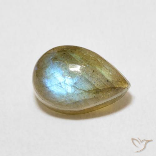 Labradorite Multicolore naturelle En forme de poire, 2.68 ct, Translucide