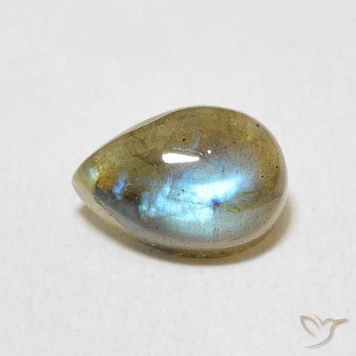 1.78ct Naturel Multicolore Labradorite, En forme de poire, Translucide