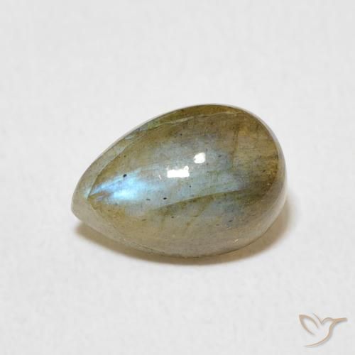 Labradorite Multicolore naturelle En forme de poire, 1.71 ct, Translucide