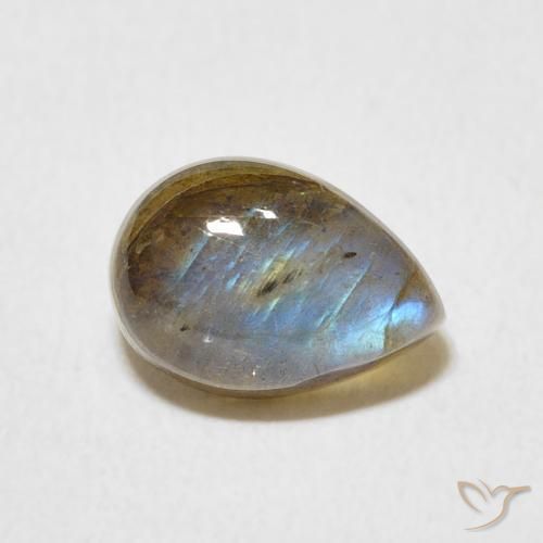 Labradorite Multicolore naturelle En forme de poire, 2.53 ct, Translucide