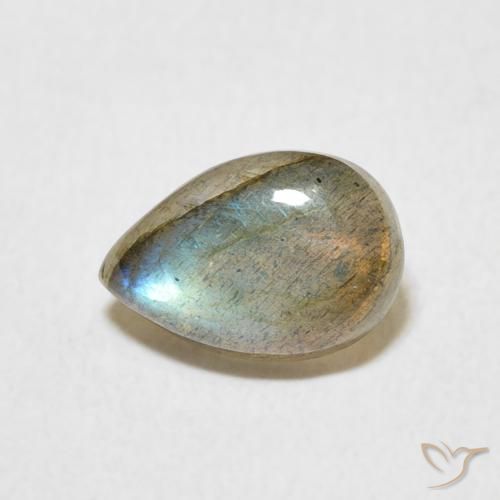 1.53ct Naturel Multicolore Labradorite, En forme de poire, Translucide