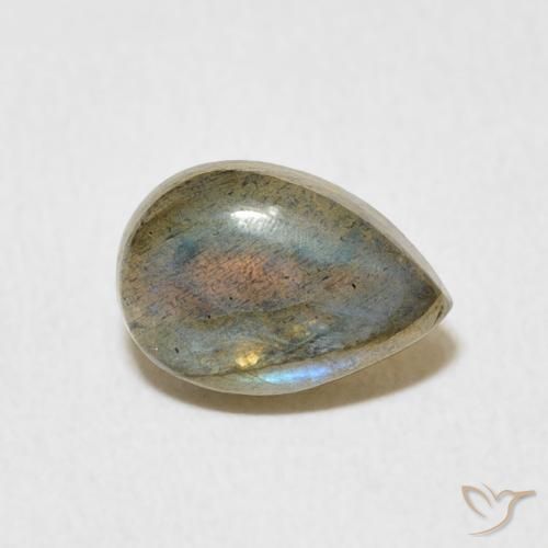 Labradorite Multicolore naturelle En forme de poire, 1.53 ct, Translucide
