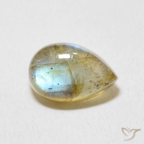 Labradorite Multicolore naturelle En forme de poire, 2.47 ct, Translucide