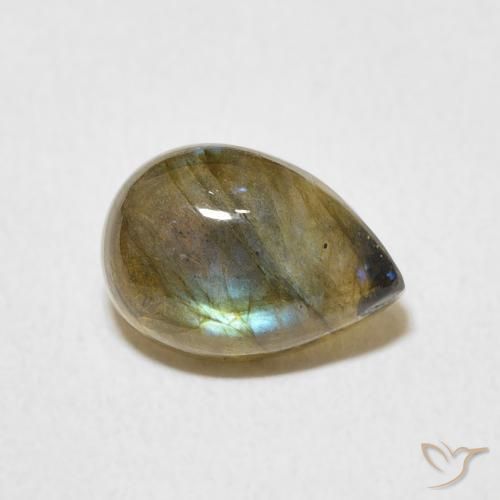 Labradorite Multicolore naturelle En forme de poire, 2.18 ct, Translucide
