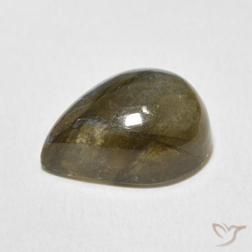 Labradorite Multicolore naturelle En forme de poire, 6.89 ct, Translucide
