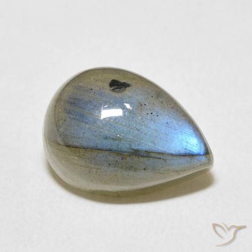 Labradorite Multicolore naturelle En forme de poire, 7.29 ct, Translucide