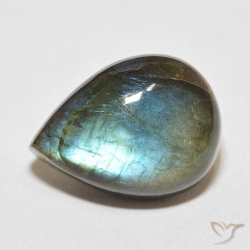 Labradorite Multicolore naturelle En forme de poire, 18.54 ct, Translucide
