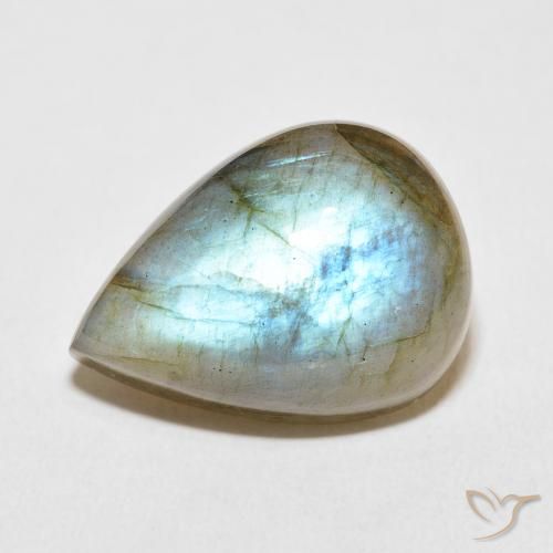 17.88ct Naturel Multicolore Labradorite, En forme de poire, Translucide