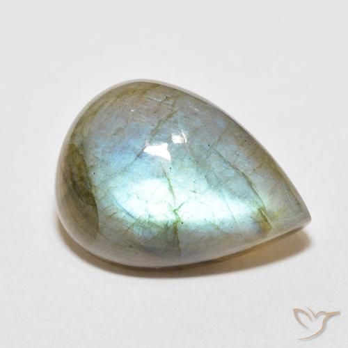 Labradorite Multicolore naturelle En forme de poire, 17.88 ct, Translucide