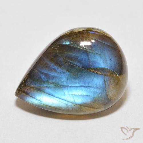 14.43ct Naturel Multicolore Labradorite, En forme de poire, Translucide