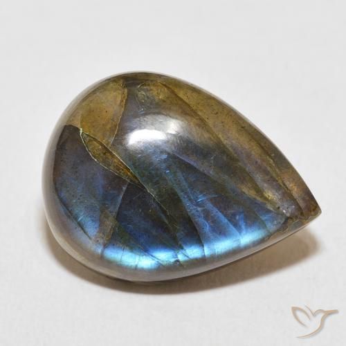 Labradorite Multicolore naturelle En forme de poire, 14.43 ct, Translucide