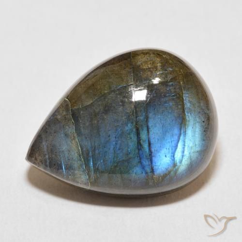 17.96ct Naturel Multicolore Labradorite, En forme de poire, Translucide