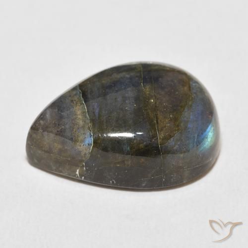 Labradorite Multicolore naturelle En forme de poire, 17.96 ct, Translucide
