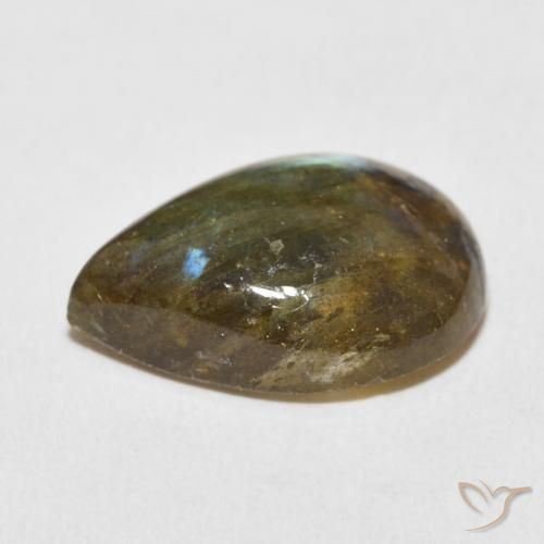 Labradorite Multicolore naturelle En forme de poire, 9.98 ct, Translucide