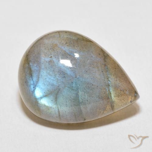 Labradorite Multicolore naturelle En forme de poire, 16.83 ct, Transparent / Translucide