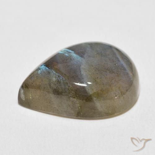Labradorite Multicolore naturelle En forme de poire, 16.83 ct, Transparent / Translucide