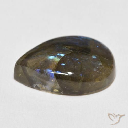 Labradorite Multicolore naturelle En forme de poire, 13.71 ct, Translucide