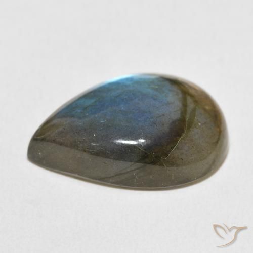 Labradorite Multicolore naturelle En forme de poire, 13.87 ct, Translucide