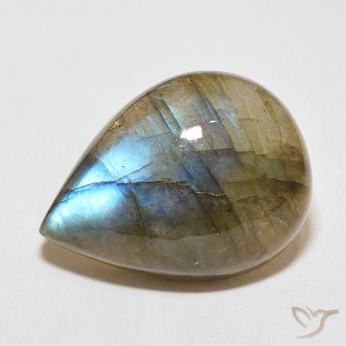 14.31ct Naturel Multicolore Labradorite, En forme de poire, Translucide