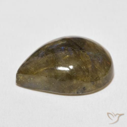 Labradorite Multicolore naturelle En forme de poire, 14.31 ct, Translucide