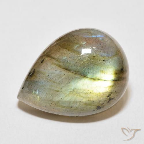 16.33ct Naturel Multicolore Labradorite, En forme de poire, Translucide