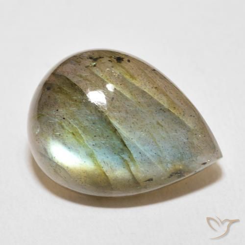 Labradorite Multicolore naturelle En forme de poire, 16.33 ct, Translucide