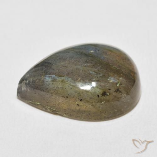 Labradorite Multicolore naturelle En forme de poire, 16.33 ct, Translucide