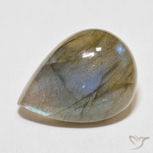 14.17ct Naturel Multicolore Labradorite, En forme de poire, Translucide
