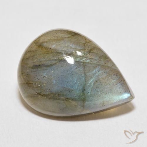 Labradorite Multicolore naturelle En forme de poire, 14.17 ct, Translucide