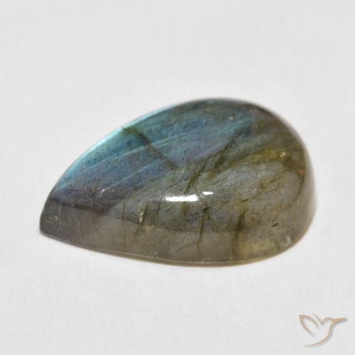 Labradorite Multicolore naturelle En forme de poire, 14.17 ct, Translucide