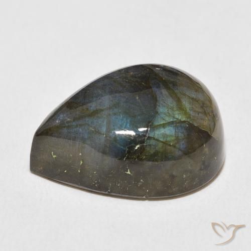 Labradorite Multicolore naturelle En forme de poire, 19.61 ct, Translucide