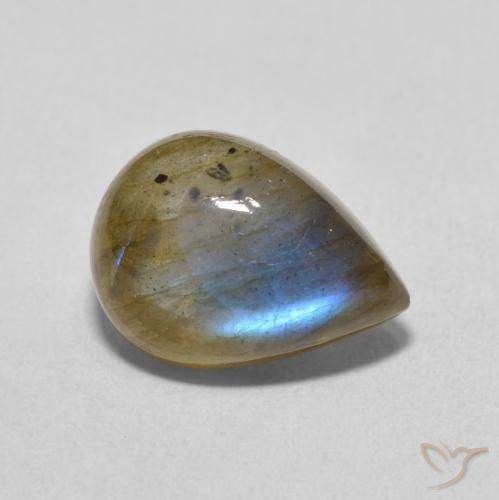 Labradorite Multicolore naturelle En forme de poire, 6.34 ct, Translucide