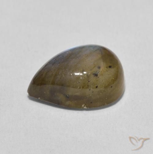 Labradorite Multicolore naturelle En forme de poire, 6.34 ct, Translucide