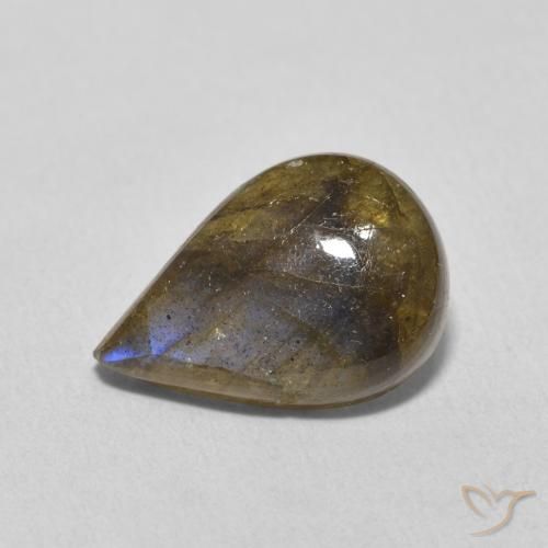 Labradorite Multicolore naturelle En forme de poire, 4.18 ct, Translucide