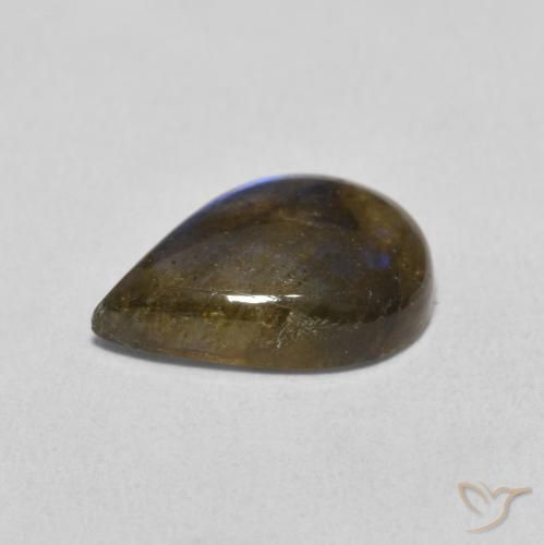 Labradorite Multicolore naturelle En forme de poire, 4.18 ct, Translucide