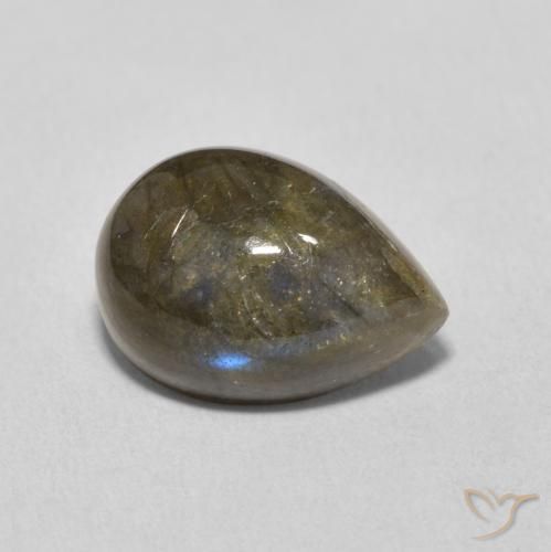 Labradorite Multicolore naturelle En forme de poire, 6.44 ct, Translucide