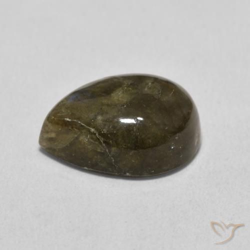 Labradorite Multicolore naturelle En forme de poire, 6.44 ct, Translucide