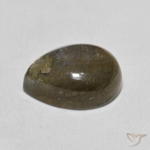 Labradorite Multicolore naturelle En forme de poire, 6.76 ct, Translucide
